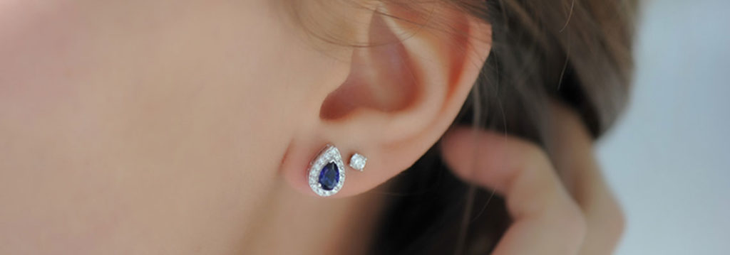 Boucles D'oreilles En Saphir Ovale 3,2 Ct - Argent 925, Dormeuses, Thaïlande
